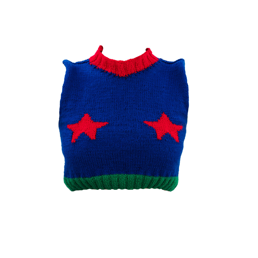 The Hand- Knitted Rock’n’Roll Star Top - Blue
