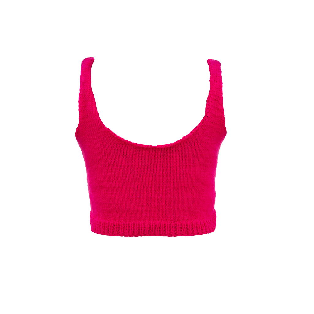 The Hand-Knitted Rock’n’Roll Star Top - Fucsia
